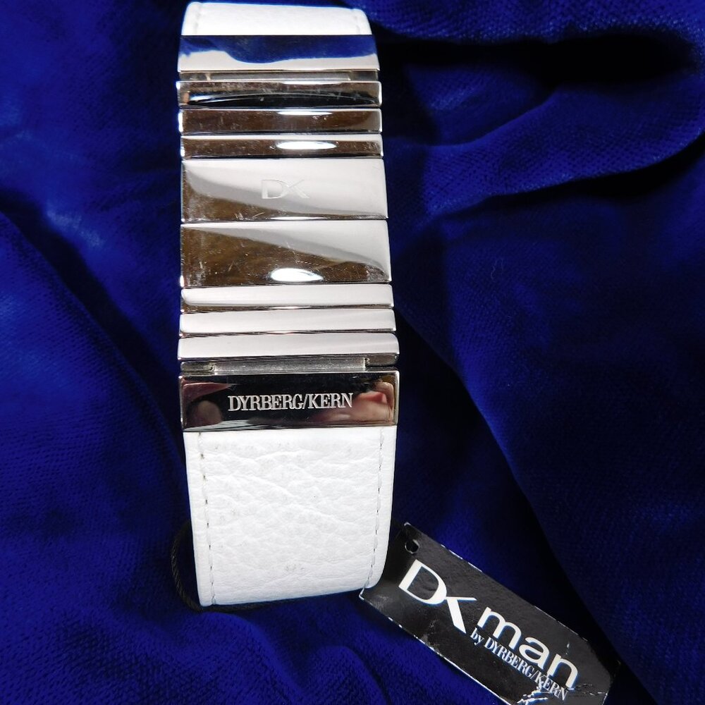 Dyrberg Kern - DK Man -  Stainless Steel - Men's White Leather Bracelet